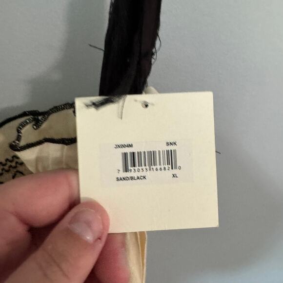 NWT The Good Journey Light Beige & Black Tiered Midi Dress Women's Size XL - Picture 5 of 9